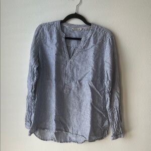 Orvis Blue and White Striped Blouse